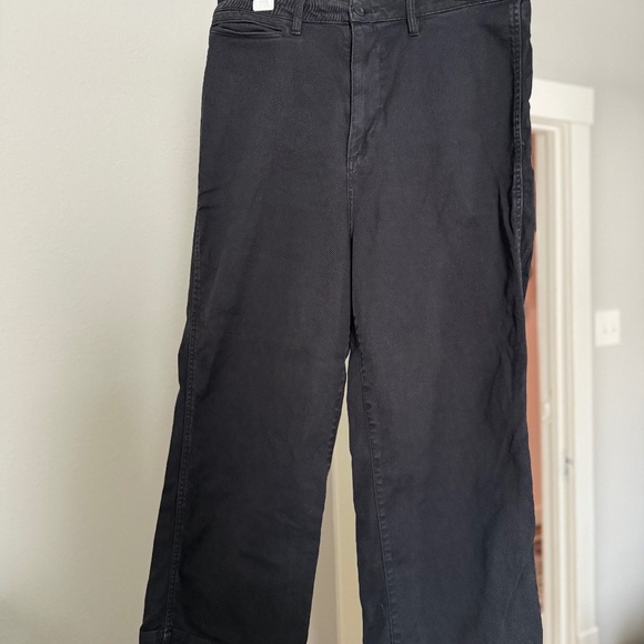 Quince Organic Stretch Cotton Twill, Washed Black, Cropped, size 32 - Picture 2 of 4